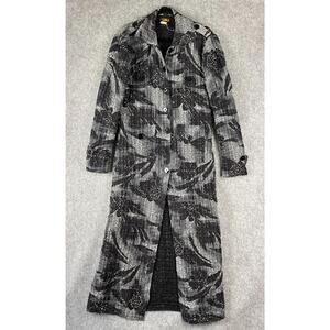 Ubu Long Jacket Womens Small Floral Crinkle Textured Handmade‎ Artsy Art To Wear